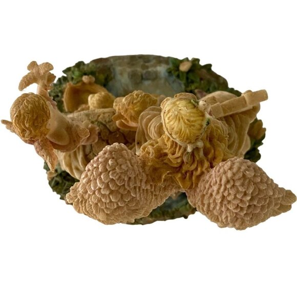 Angels on Bridge With Swans Music Box Sculpture Beautifully Detailed - Picture 10 of 12